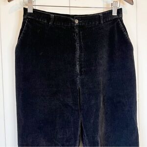 Vintage St. Michael Black Highwaisted Corduroy Pants. Size UK 14.